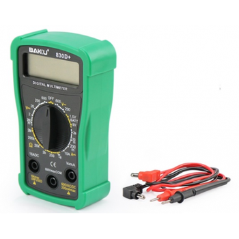 Мультиметр BAKKU BK-830D+ Измерения: V, A, R (133*90*45) 0.2кг (118*70*30)