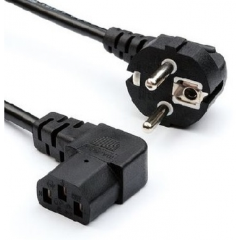 Кабель живлення Schuko кутовий PC-186A CEE7/17-C13, 1.8M, 0.75mm, євровилка під 90 градусів, OEM Q25/250