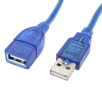 Подовжувач USB 2.0 AM / AF, 3.0 m, 1 ферит, прозорий синій Q200
