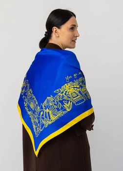 Хустка патріотична (атлас) 90х90 см (С90150-40)