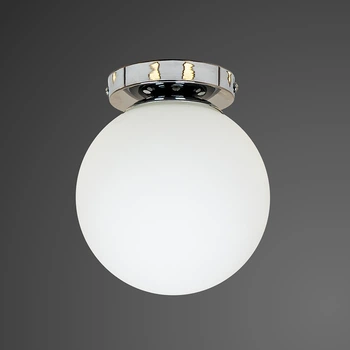 Серебряный потолочный светильник с плафоном (56-XPR150F-1 CR+WH)