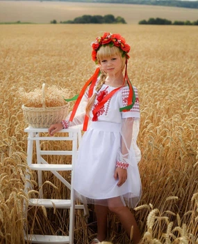 Сукня вишиванка дитяча Грація 104 біла