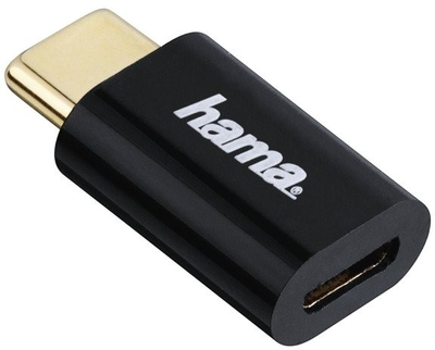Adapter Hama micro-USB - USB Type-C M/M Black (4047443338549)