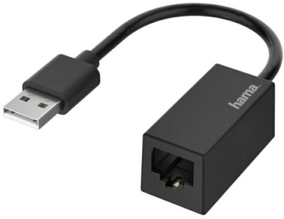 Адаптер Hama USB 2.0 Type-A - RJ-45 M/F Black (4047443437259)