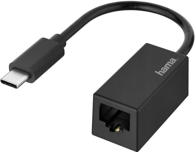 Adapter Hama USB Type-C - RJ-45 M/F Black (4047443437235)