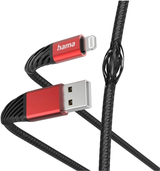 Kabel Hama Extreme Lightning - USB Type-A M/M 1.5 m Black (4047443486134)