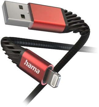 Kabel Hama Extreme Lightning - USB Type-A M/M 1.5 m Black (4047443486134)