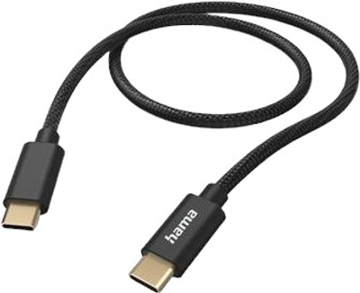 Kabel Hama Fabric USB Type-C - USB Type-C M/M 1.5 m Black (4047443487070)