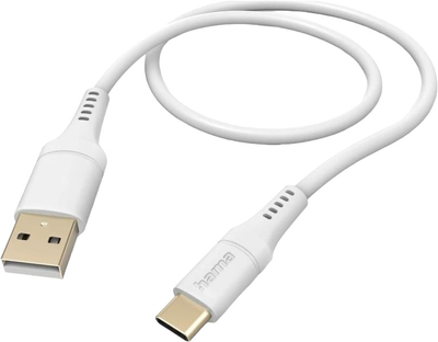 Kabel Hama Flexible USB Type-A - USB Type-C M/M 1.5 m White (4047443487117)