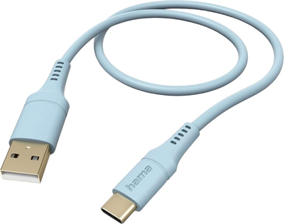 Kabel Hama Flexible USB Type-A - USB Type-C M/M 1.5 m Blue (4047443487131)