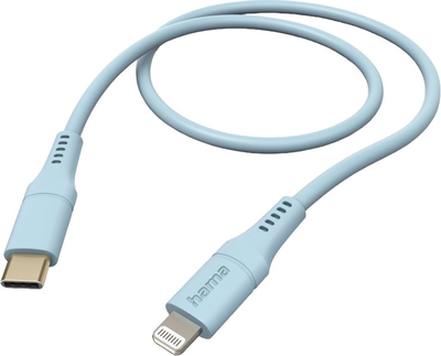 Kabel Hama Flexible USB Type-C - Lightning M/M 1.5 m Blue (4047443486332)