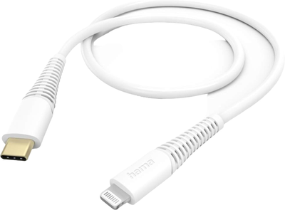 Kabel Hama USB Type-C - Lightning M/M 1.5 m White (4047443486035)