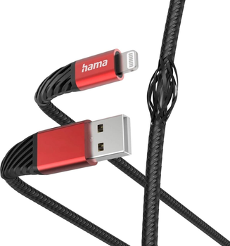 Кабель Hama USB Type A - Apple Lightning M/M 1.5 м Black (4047443442765)
