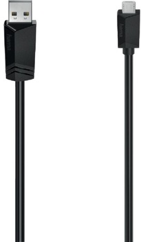 Kabel Hama USB 2.0 Type A - micro-USB M/M 0.75 m Black (4047443443700)