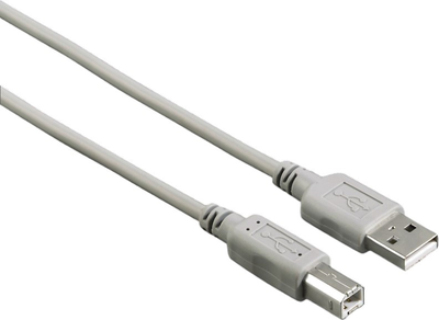 Kabel Hama USB Type A - USB Type B M/M 1.5 m Grey (4047443442277)