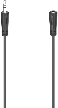 Kabel Hama mini-jack 3.5 mm M/F 3 m Black (4047443445049)