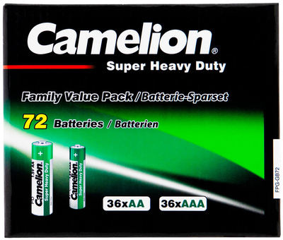 Батарейки Camelion FPG-GB72 Super Heavy Duty Green 36AA+36AAA 72 шт (10197200-01)