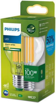 Żarówka LED Philips UltraEfficient A60 E27 7.3W Warm White Filament (8720169187979)