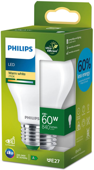 Світлодіодна лампа Philips UltraEfficient A60 E27 4W Warm White (8720169187696)