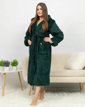 Халат жіночий махровий довгий Батал Смарагдовий Maybel 2XL (1789_3)