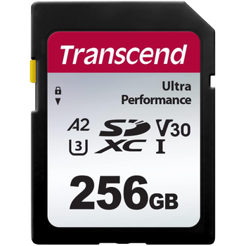 Карта памяти Transcend SDXC 340S 256GB (UHS-I U3) W-90 MB/s, R-160 MB/s Class 10 A2 V30 (TS256GSDC340S)
