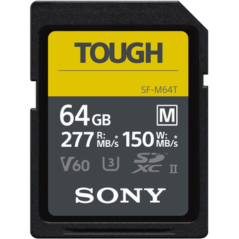 Карта памяти Sony SDXC SF-M Tough 64GB (UHS-II U3) W-150 MB/s, R-277 MB/s Class 10 V60 (SFM64T.SYM)