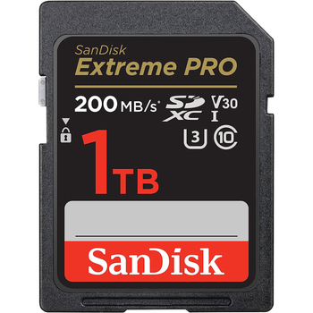 Карта памяти SanDisk Extreme PRO SDXC 1TB (UHS-I U3) W-140 MB/s, R-200 MB/s Class 10 V30 (SDSDXXD-1T00-GN4IN)
