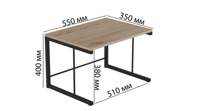Подставка для микроволновки Kitchen K301 Ferrum-decor 400x550x350 Черный металл ДСП Дуб Сан-Марино 16 мм (KITCH30102)