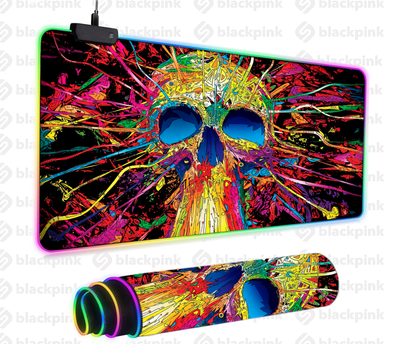 LED коврик для мышки, Череп 80х30 см