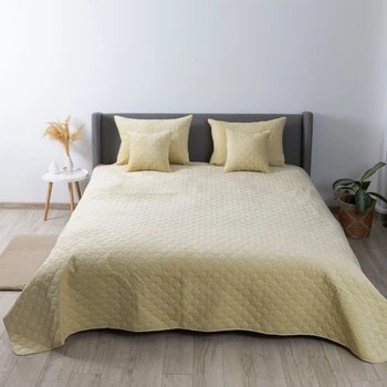 Покрывало ТЕП Velour Ромб круглый Бежевый Евро 220х240 см Двухстороннее Полиэстер (2000008658966/4-00517_22457)