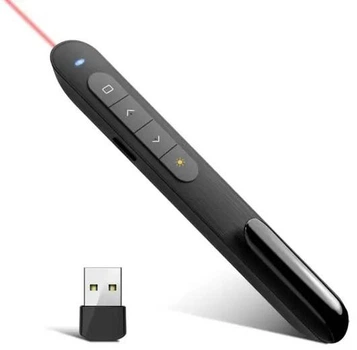 Бездротовий презентер / лазерна USB ручка, лазерна указка для презентацій 2.4G, чорний "P" (79637232)