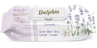 Влажные салфетки Dolphin Lavander 72 шт с клапоном