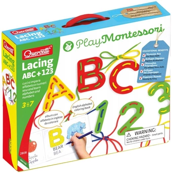 Zestaw edukacyjny Quercetti Play Montessori Przeplatanka ABC + 123 (5902447017359)
