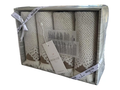 Набор полотенец Maison D'or Jacquard Naturelle махровые 40-60 см*4 шт бежевые