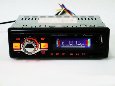 Автомагнітола 1273 ISO 1DIN 4х50W + MP3/microSDSD/MMC/USB/FM/AUX + пульт ДК Чорний