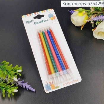 Свічки для торта кольорові "Magic" (не гаснуть) 12см, 6 штук в упаковці