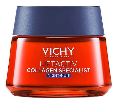 Крем-догляд нічний антивіковий Vichy Liftactiv Колаген Спеціаліст з ефектом корекції зморшок 50 мл 1 банку