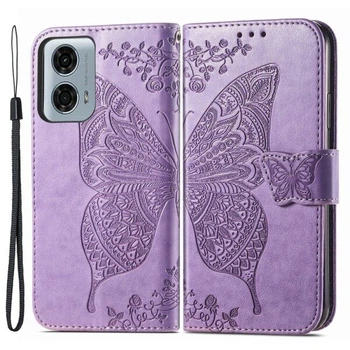 Чохол-книжка з малюнком UniCase Butterfly Pattern для Motorola Moto G24 Power - Purple