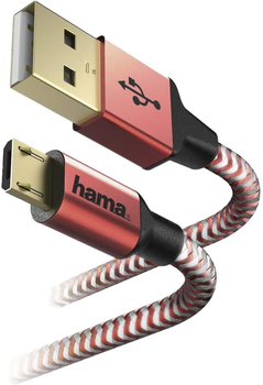 Kabel Hama micro-USB - USB Type-A 1.5 m Red (4047443355935)