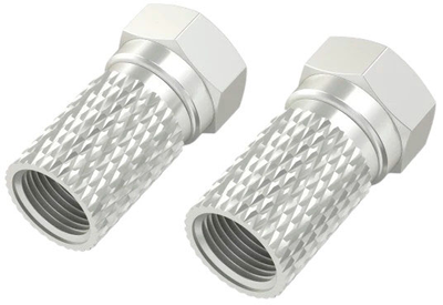 Адаптер Hama coaxial connector Type-F 7 mm 2 szt Silver (4047443431974)