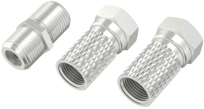 Адаптер Hama coaxial connector Type-F 6.5 mm 3 szt Silver (4047443431905)
