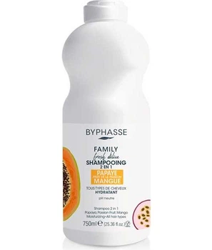 Шампунь для всех типов волос Byphasse Family Fresh Delice 2 в 1 папайя 750 мл
