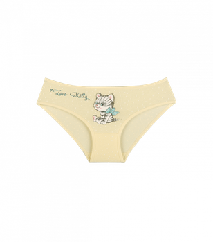 Трусы слипы для девочки с принтом Котик - Donella - 41623TT - 86-92 см - Желтый