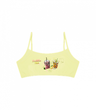 Подростковый топ с принтом Bubble TEA - Donella - 5924Y6 - 158-164 см - Желтый