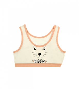 Дитячий топ тканинний з малюнком - Donella - 4571KT - 110-116 см - Персиковий(Meow)
