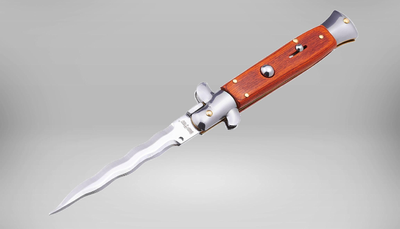 Нож выкидной Автоматический на кнопке Стилет Итальянский дизайн WAVE 170201-34