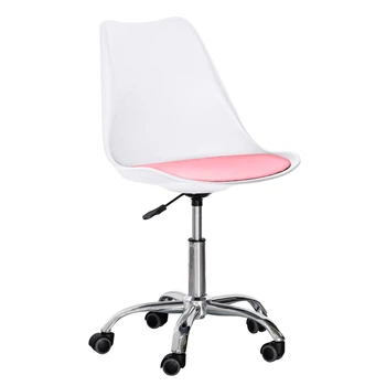 Офісне комп'ютерне крісло Hommex Kantri White / Pink (арт. H-231 W/PN MR) на колесах хром