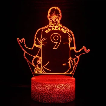 3D LED-ночник Эрлинг Холанд (Erling Haaland) 22 см, футбольный светильник с USB и батарейками