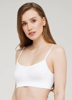 Безшовний топ на тонких бретелях Giulia CAMI TOP L/XL White-white