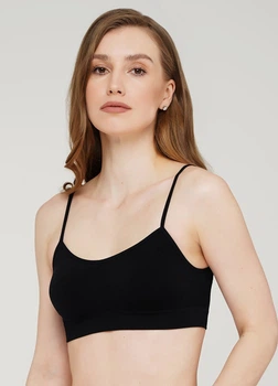 Безшовний топ на тонких бретелях Giulia CAMI TOP S/M Black-black